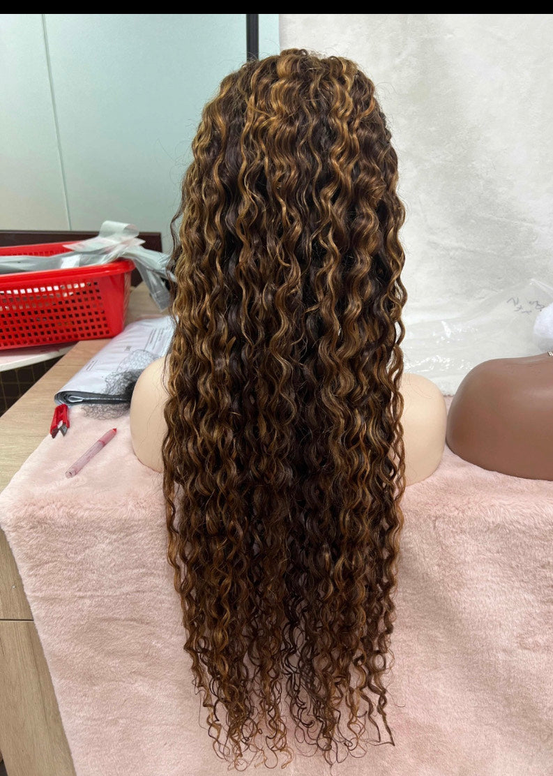 highlight water wave wig